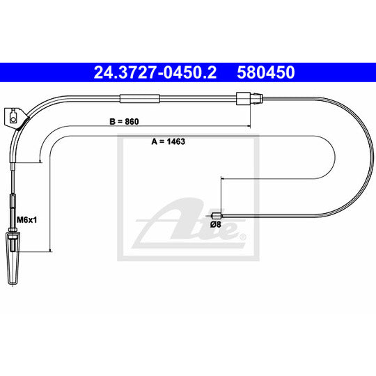 24.3727-0450.2 Cable, parking brake