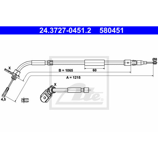 24.3727-0451.2 Cable, parking brake