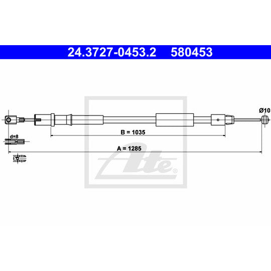 24.3727-0453.2 Cable, parking brake