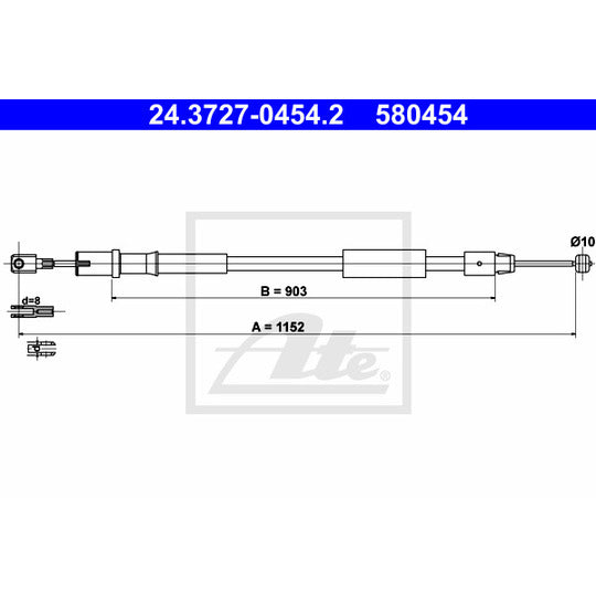 24.3727-0454.2 Cable, parking brake