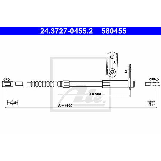 24.3727-0455.2 Cable, parking brake