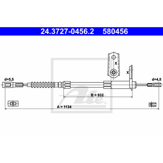 24.3727-0456.2 Cable, parking brake