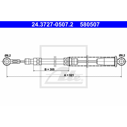 24.3727-0507.2 Cable, parking brake