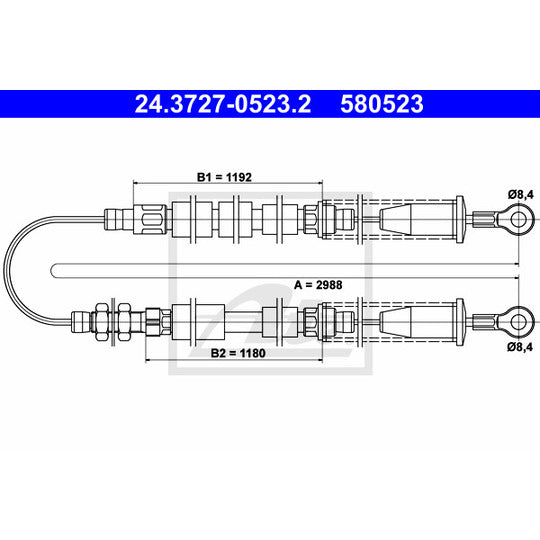 24.3727-0523.2 Cable, parking brake
