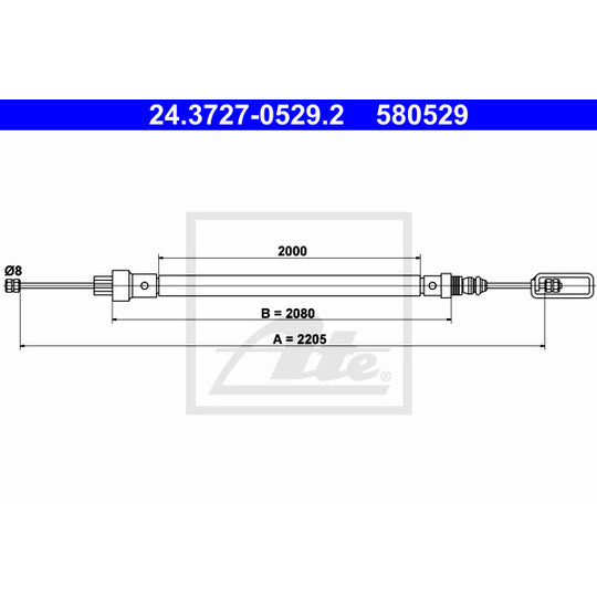 24.3727-0529.2 Cable, parking brake
