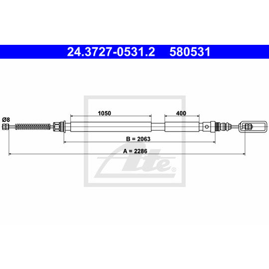 24.3727-0531.2 Cable, parking brake