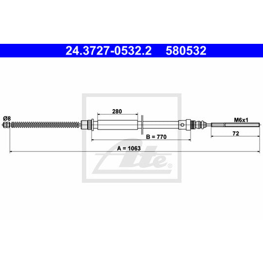24.3727-0532.2 Cable, parking brake