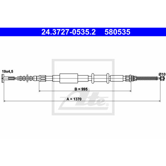 24.3727-0535.2 Cable, parking brake
