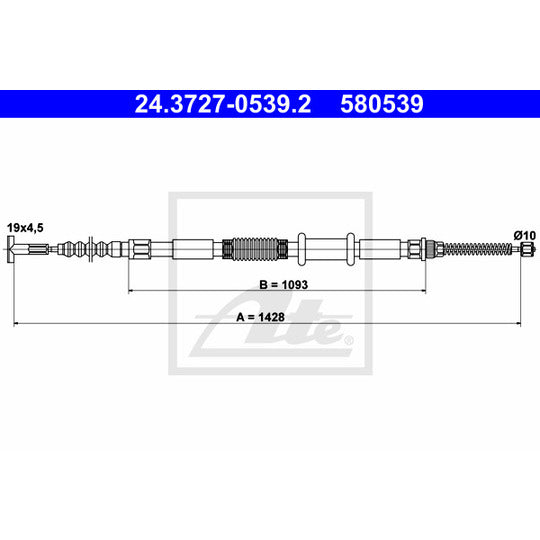 24.3727-0539.2 Cable, parking brake