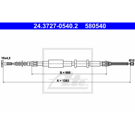 24.3727-0540.2 Cable, parking brake