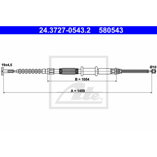 24.3727-0543.2 Cable, parking brake