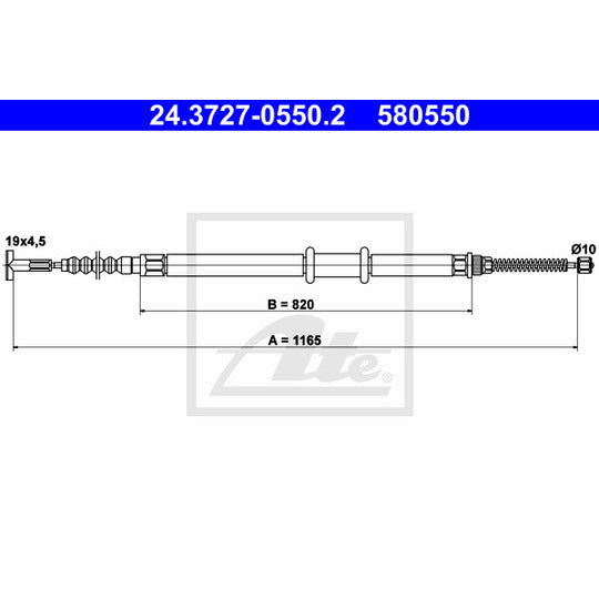 24.3727-0550.2 Cable, parking brake