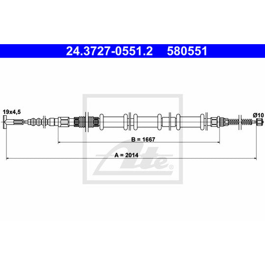 24.3727-0551.2 Cable, parking brake
