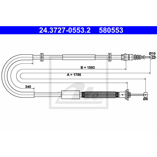 24.3727-0553.2 Cable, parking brake