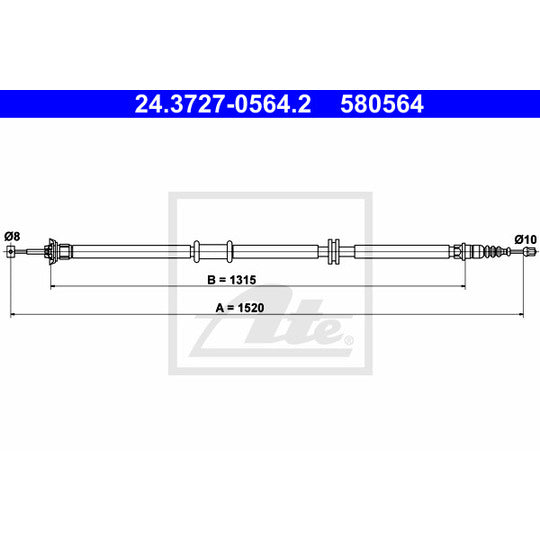 24.3727-0564.2 Cable, parking brake