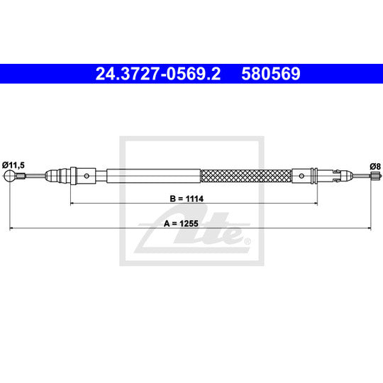 24.3727-0569.2 Cable, parking brake