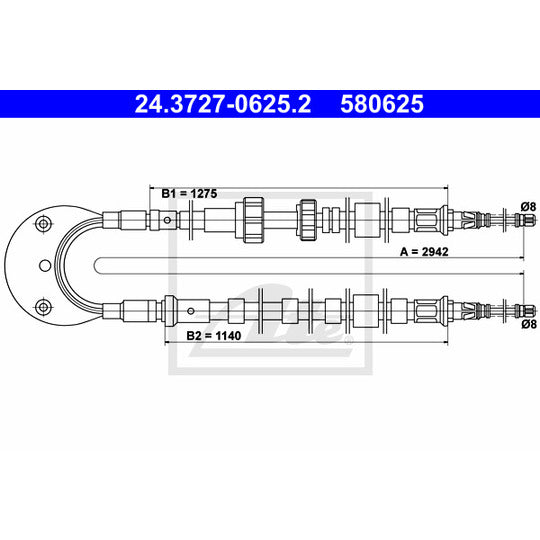 24.3727-0625.2 Cable, parking brake