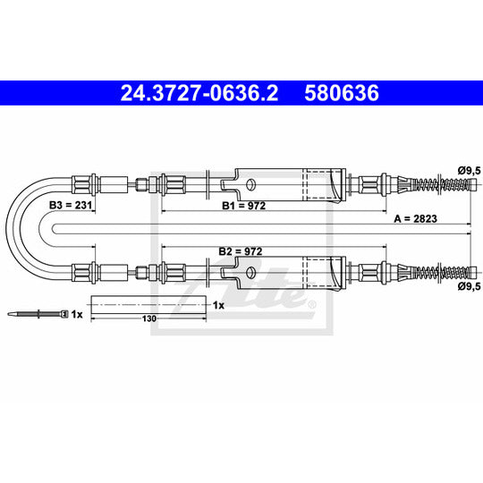24.3727-0636.2 Cable, parking brake