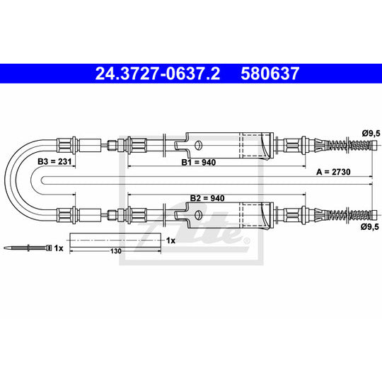 24.3727-0637.2 Cable, parking brake