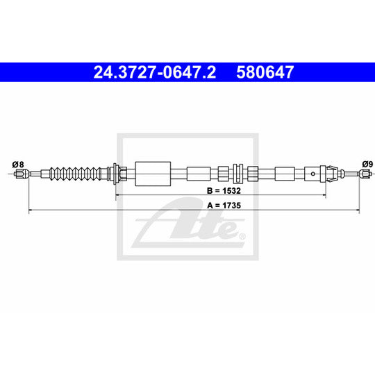 24.3727-0647.2 Cable, parking brake