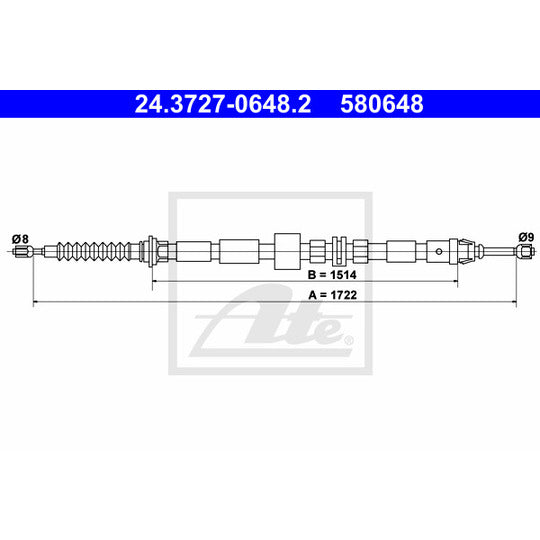 24.3727-0648.2 Cable, parking brake
