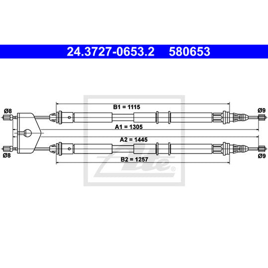 24.3727-0653.2 Cable, parking brake