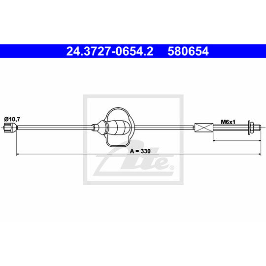 24.3727-0654.2 Cable, parking brake