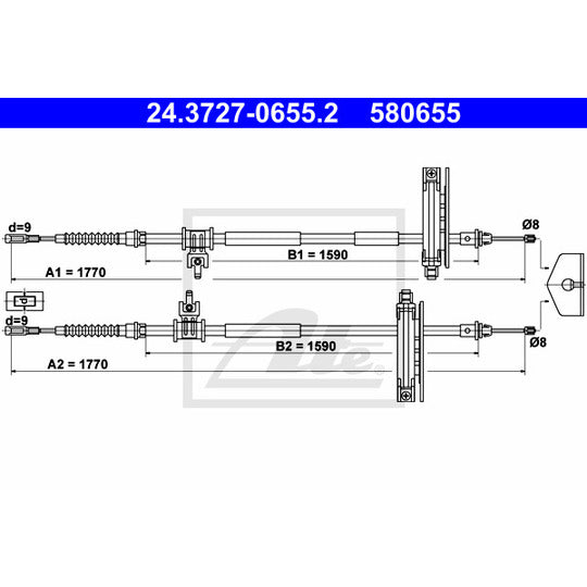 24.3727-0655.2 Cable, parking brake