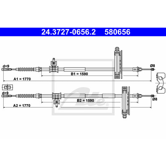 24.3727-0656.2 Cable, parking brake