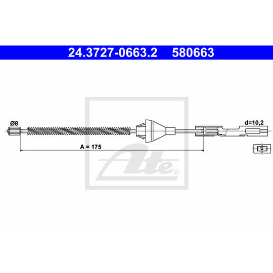 24.3727-0663.2 Cable, parking brake