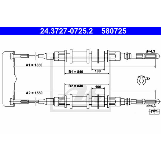 24.3727-0725.2 Cable, parking brake