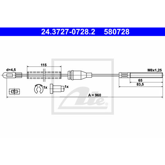 24.3727-0728.2 Cable, parking brake