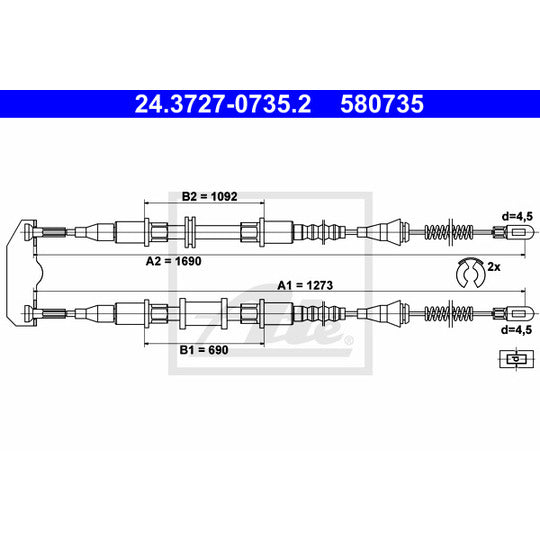24.3727-0735.2 Cable, parking brake