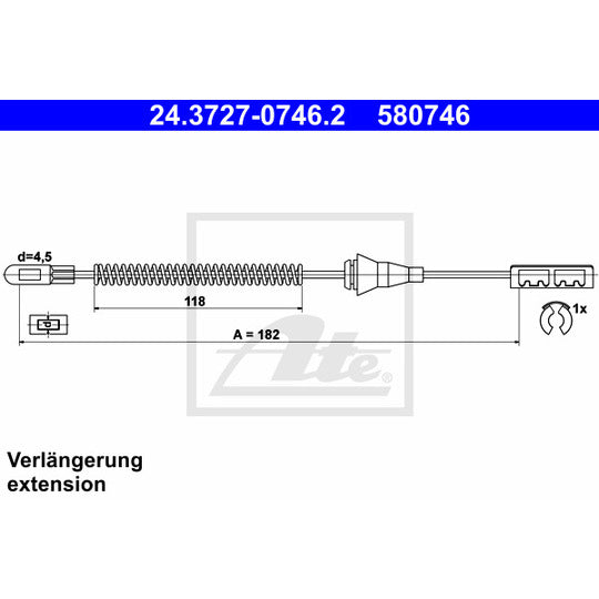 24.3727-0746.2 Cable, parking brake