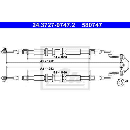 24.3727-0747.2 Cable, parking brake