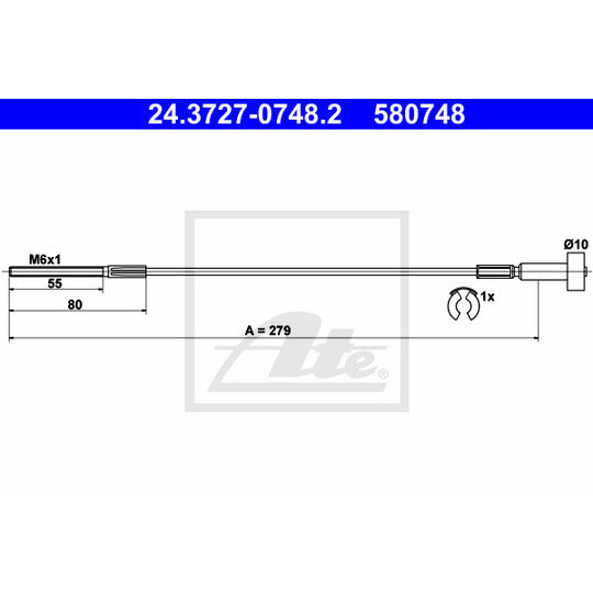 24.3727-0748.2 Cable, parking brake