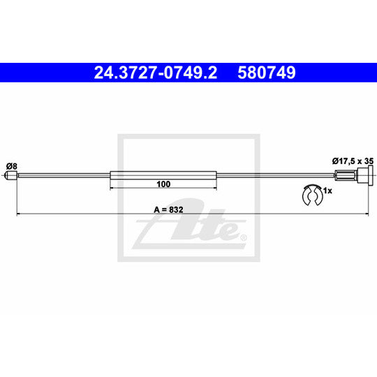 24.3727-0749.2 Cable, parking brake