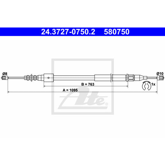 24.3727-0750.2 Cable, parking brake