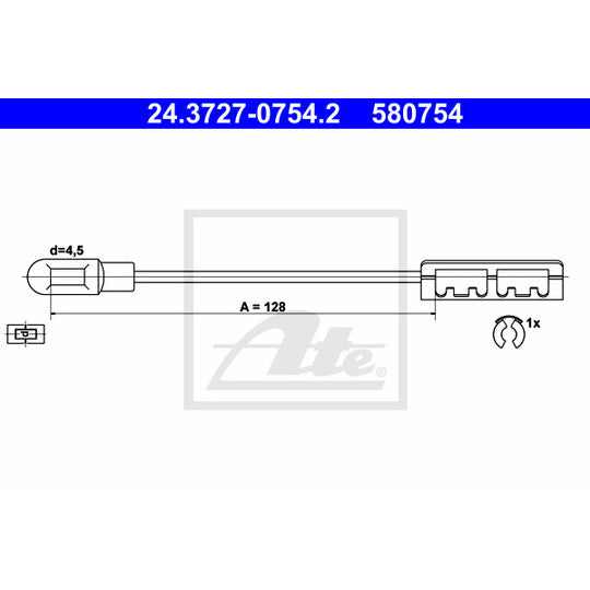 24.3727-0754.2 Cable, parking brake