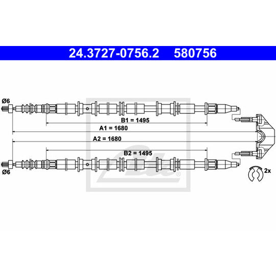 24.3727-0756.2 Cable, parking brake