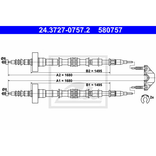 24.3727-0757.2 Cable, parking brake