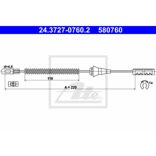 24.3727-0760.2 Cable, parking brake