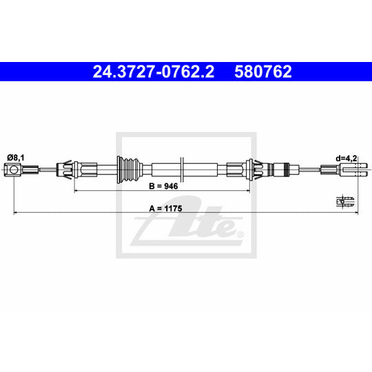 24.3727-0762.2 Cable, parking brake
