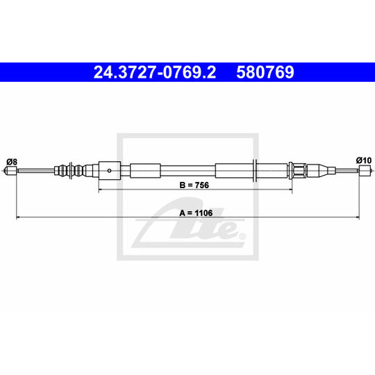 24.3727-0769.2 Cable, parking brake