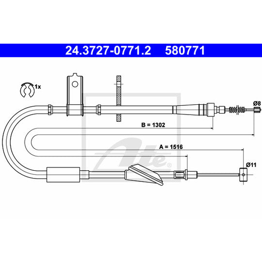 24.3727-0771.2 Cable, parking brake