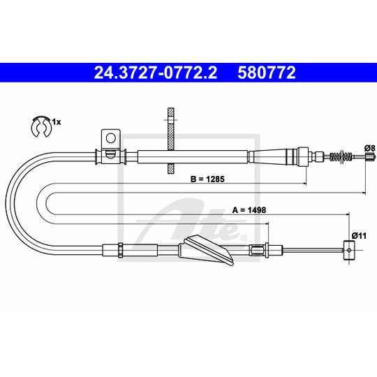 24.3727-0772.2 Cable, parking brake