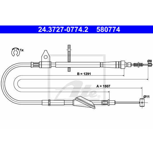 24.3727-0774.2 Cable, parking brake