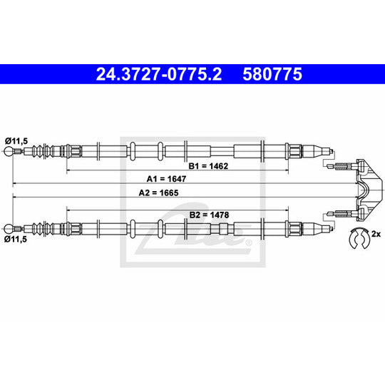 24.3727-0775.2 Cable, parking brake