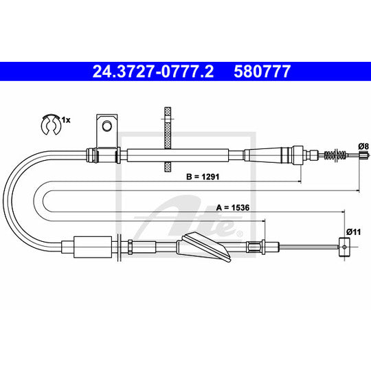 24.3727-0777.2 Cable, parking brake