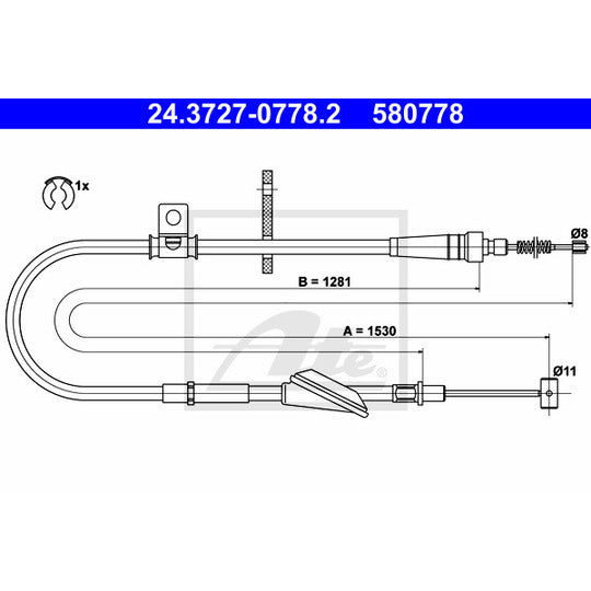 24.3727-0778.2 Cable, parking brake